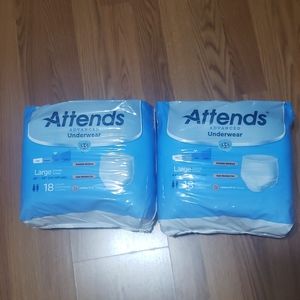 2 packs NEW Attends incontinence underwear L 36